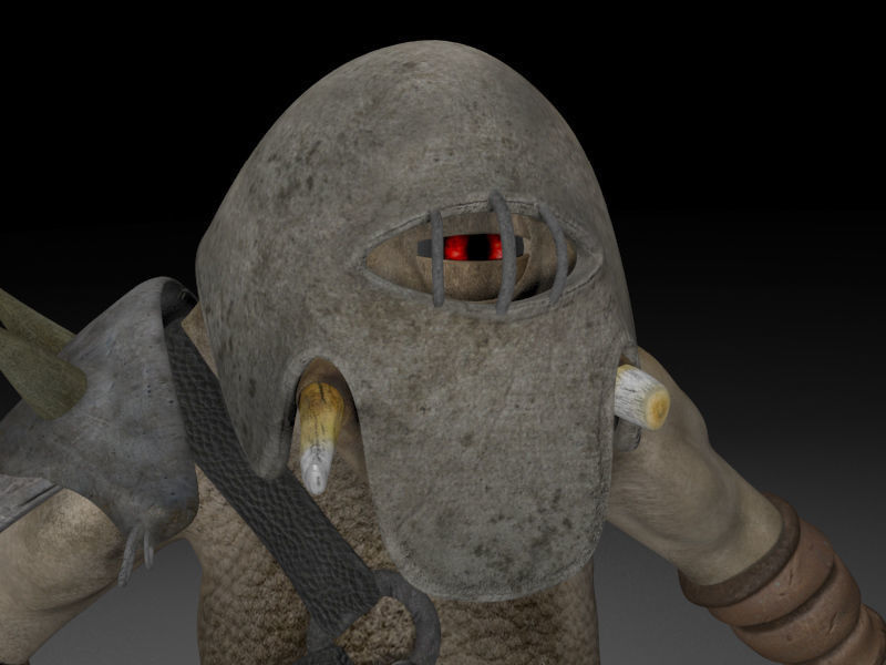 Armoured cyclop character Low-poly 3D model_10