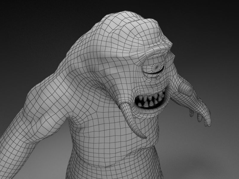 Armoured cyclop character Low-poly 3D model_13