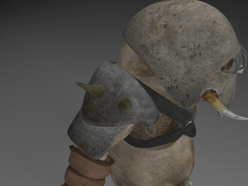 Armoured cyclop character Low-poly 3D model_8