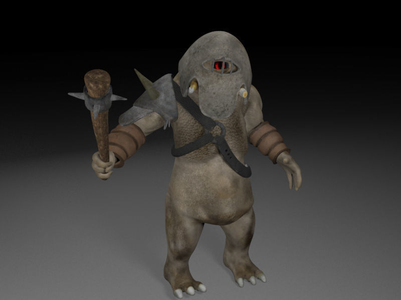 Armoured cyclop character Low-poly 3D model_11