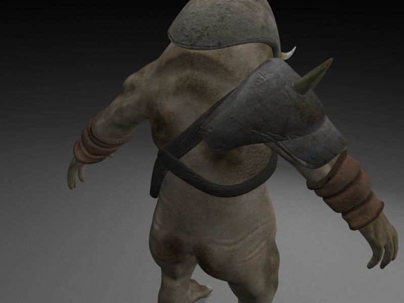 Armoured cyclop character Low-poly 3D model_9