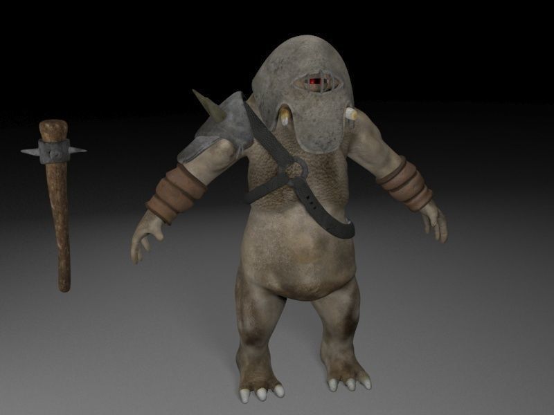 Armoured cyclop character Low-poly 3D model_7