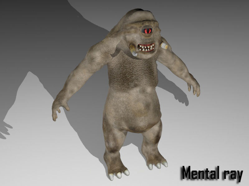 Armoured cyclop character Low-poly 3D model_6