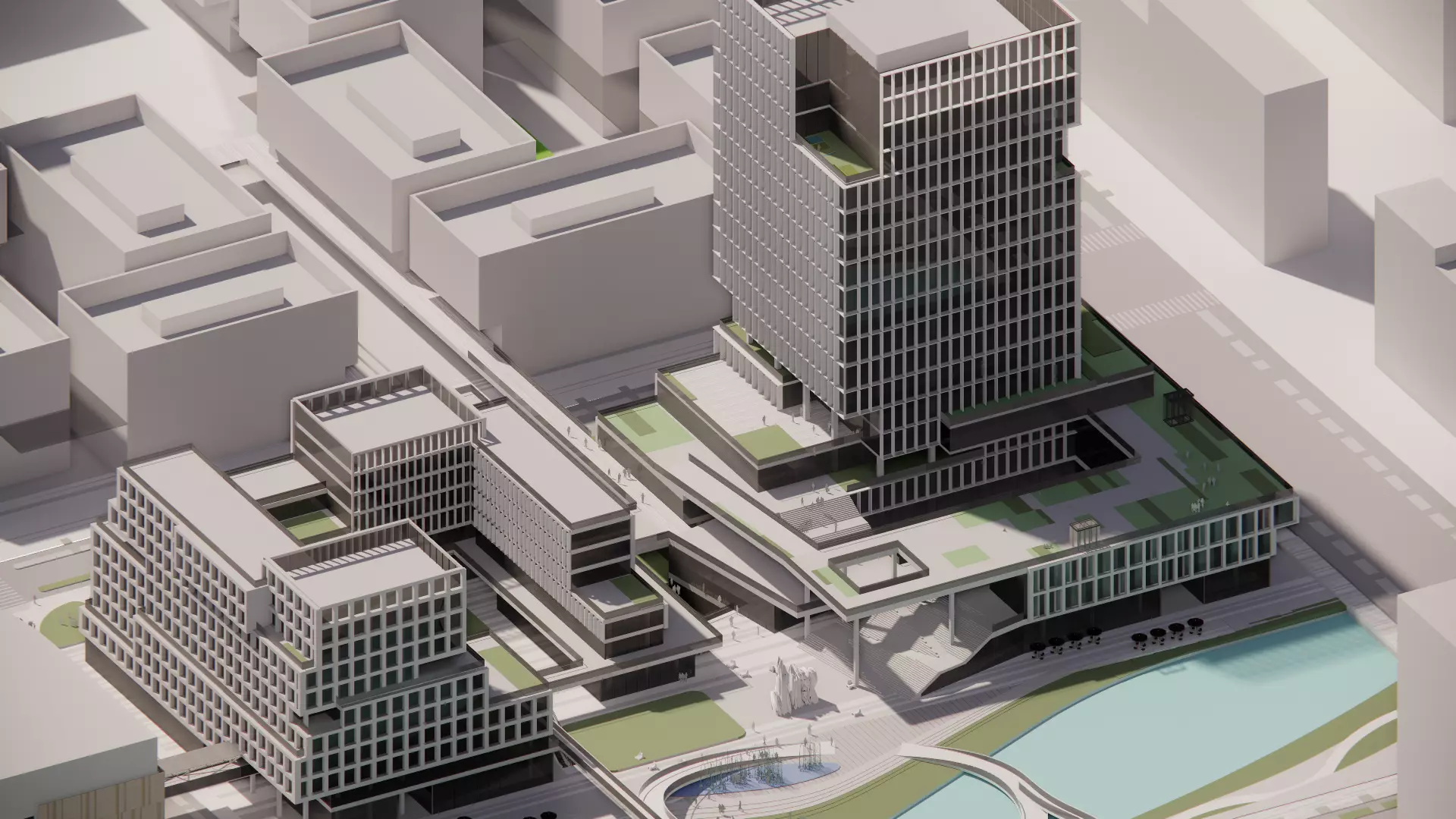 Modern City Block -A17 3D model