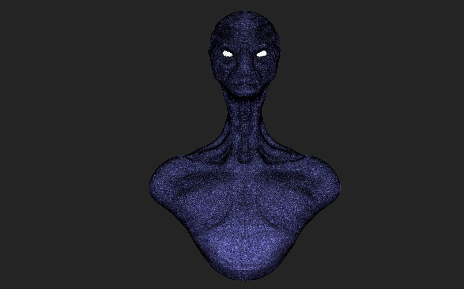 Alien human head 3D model_8