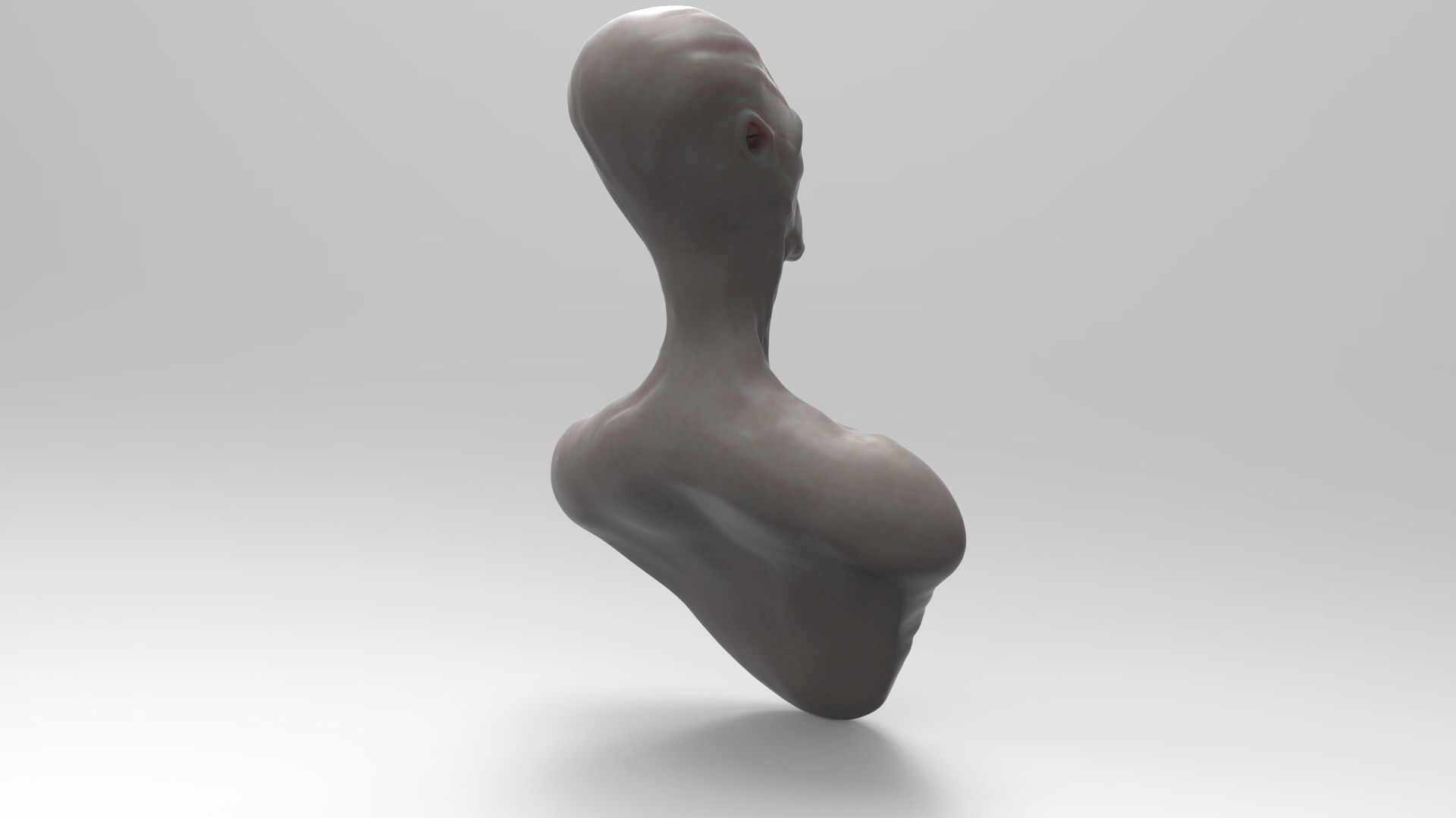 Alien human head 3D model_1