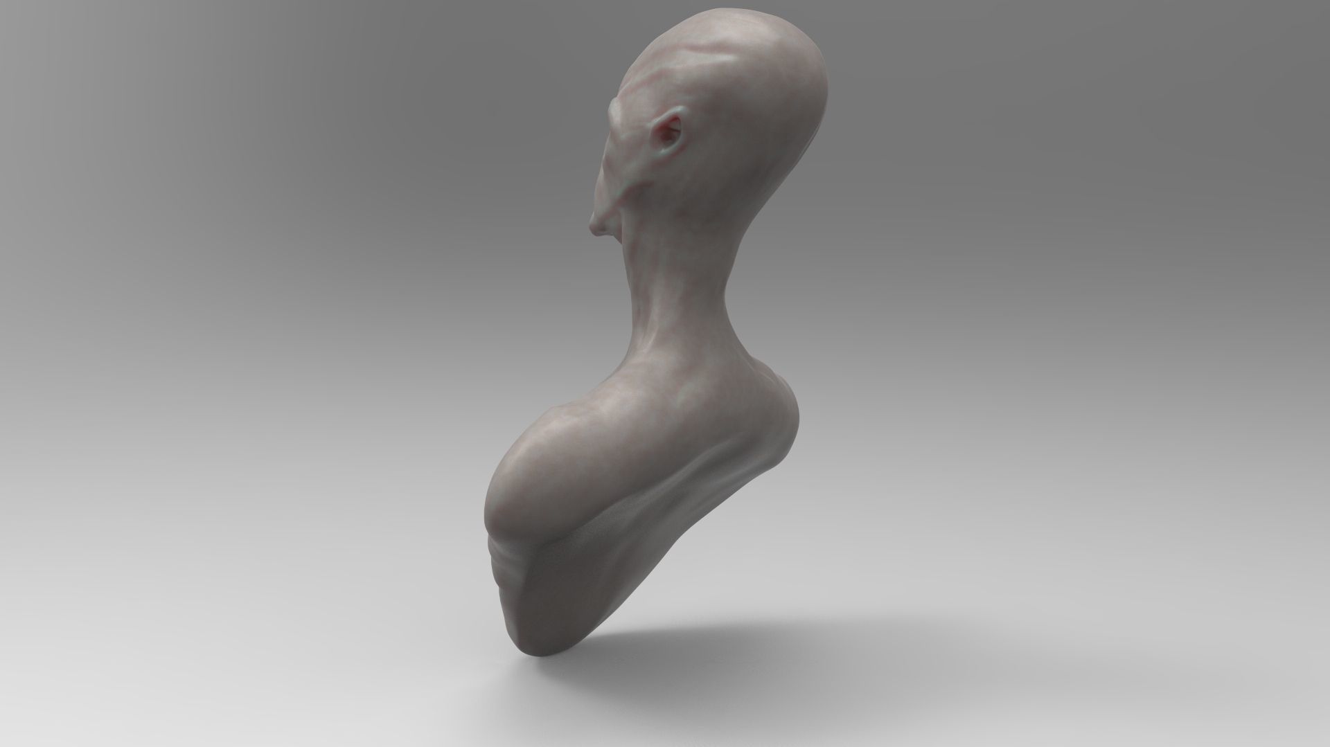 Alien human head 3D model_3