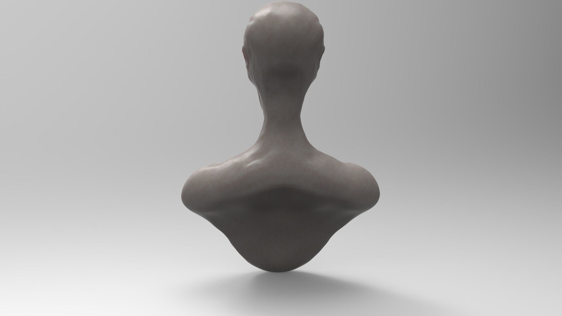 Alien human head 3D model_4