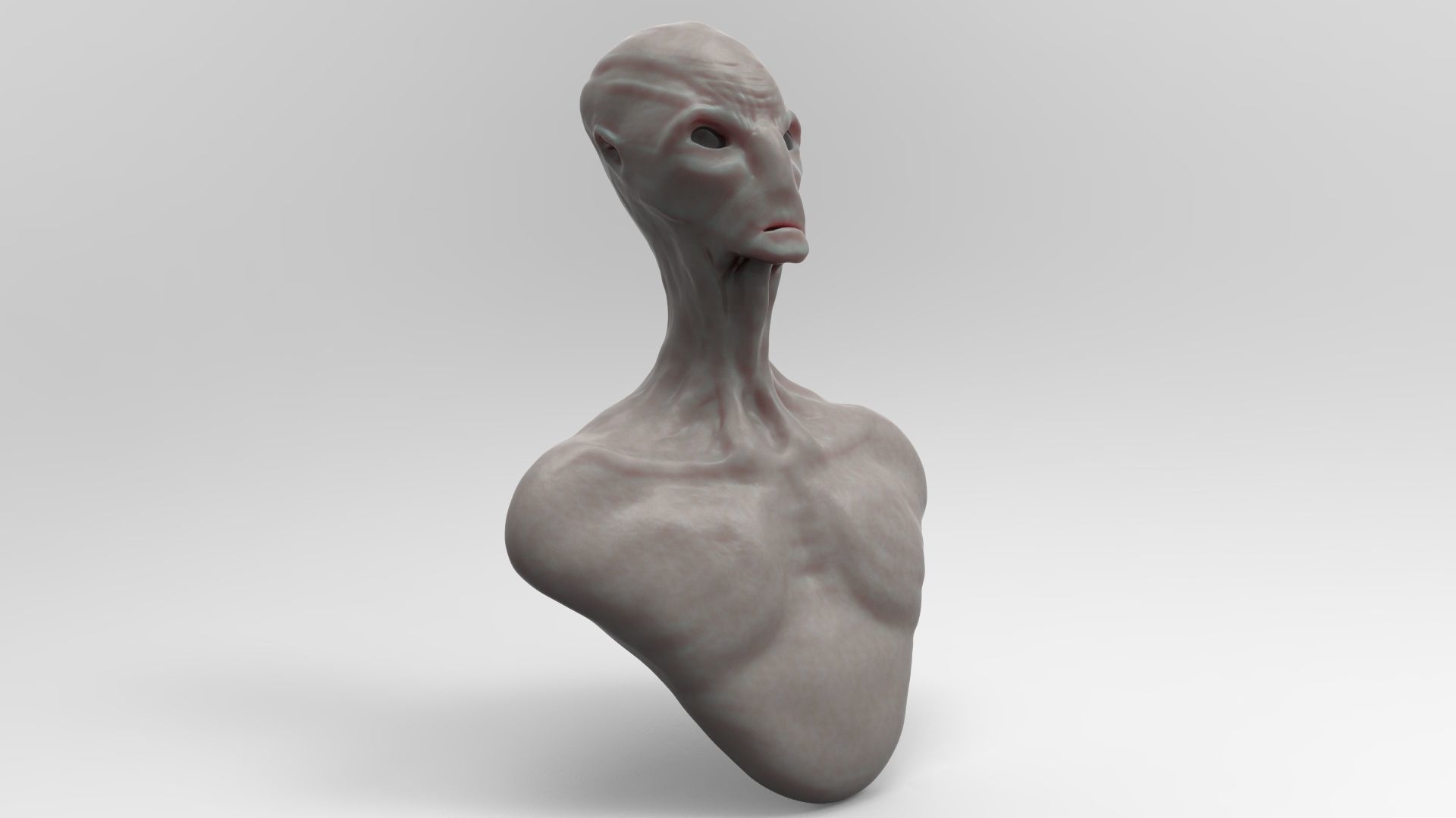 Alien human head 3D model_7