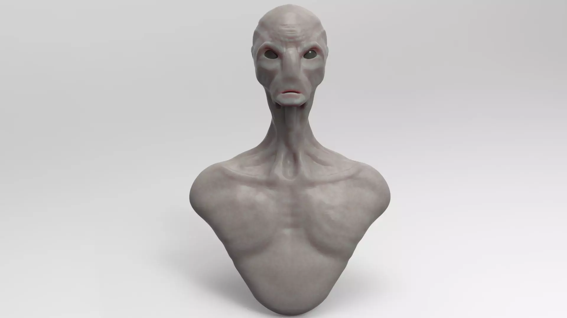 Alien human head 3D model_0