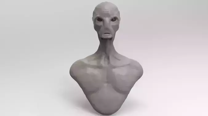 Alien human head 3D model