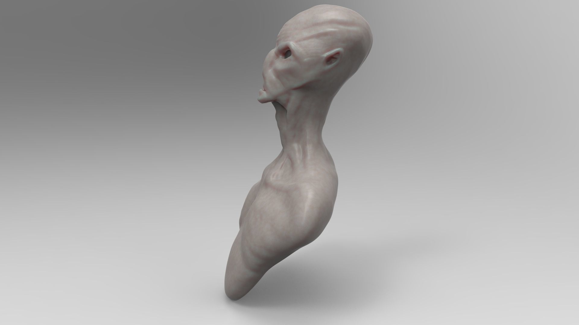 Alien human head 3D model_5