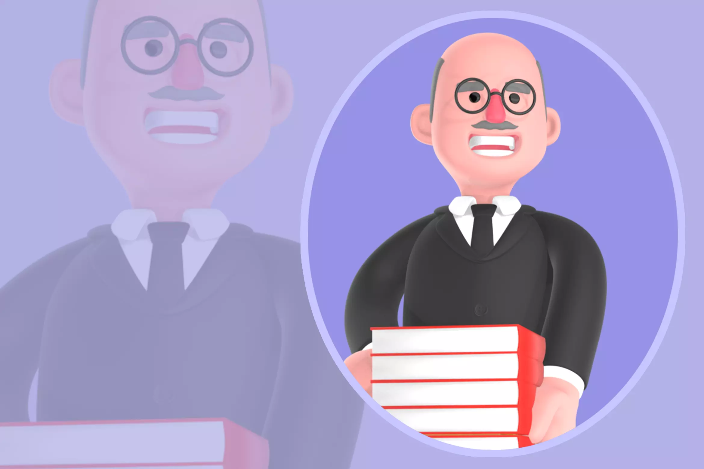 Stylized 3D Male Judge Character - Happy Cartoon Judge 3D model