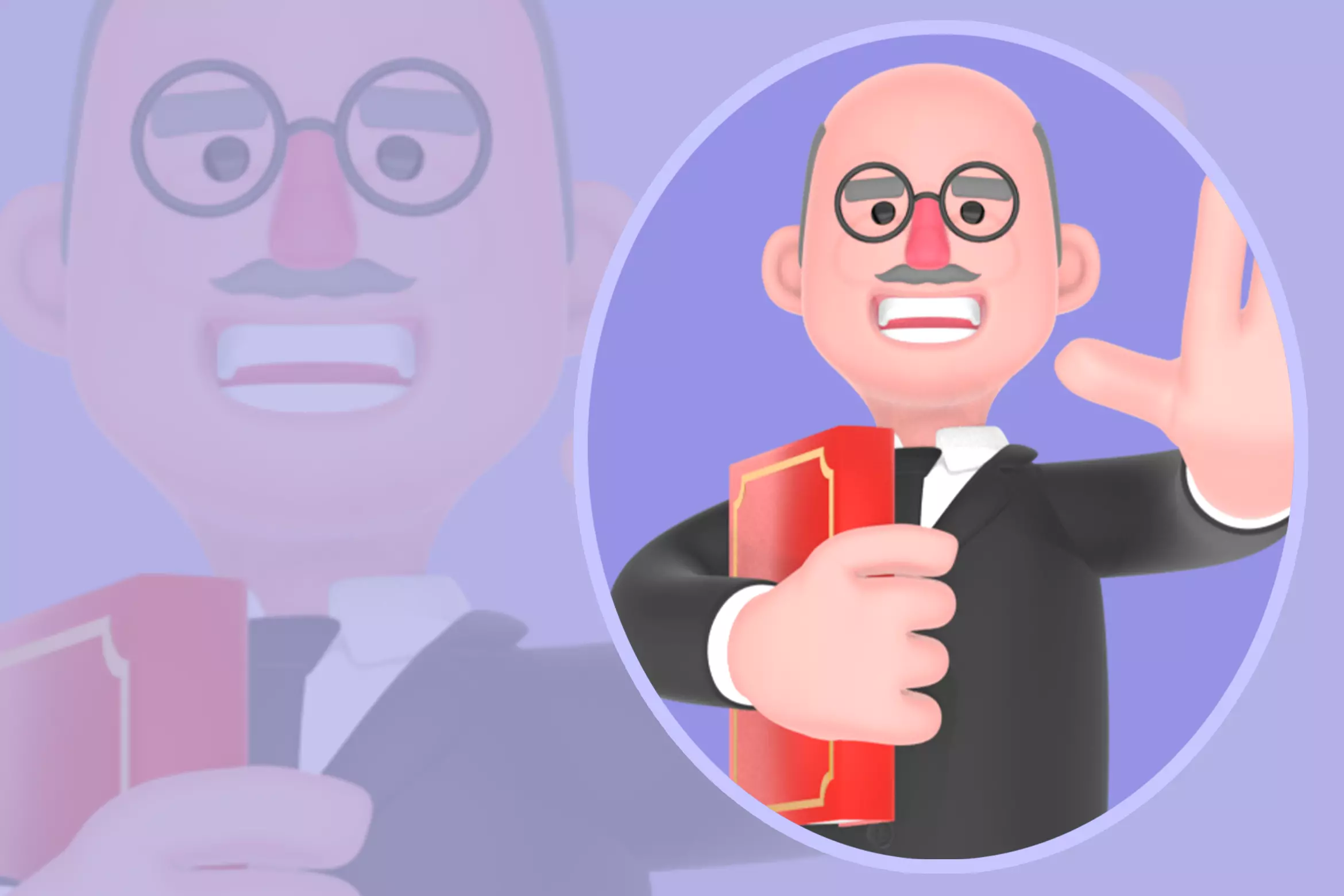 Stylized 3D Male Judge Character - Cartoon Law Officer 3D model