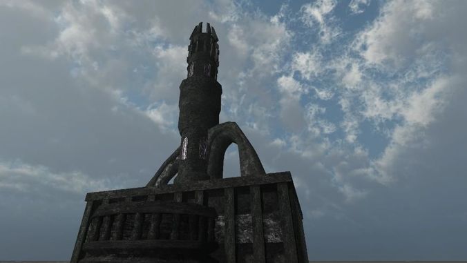 Dark Fantasy Tower Low-poly 3D model