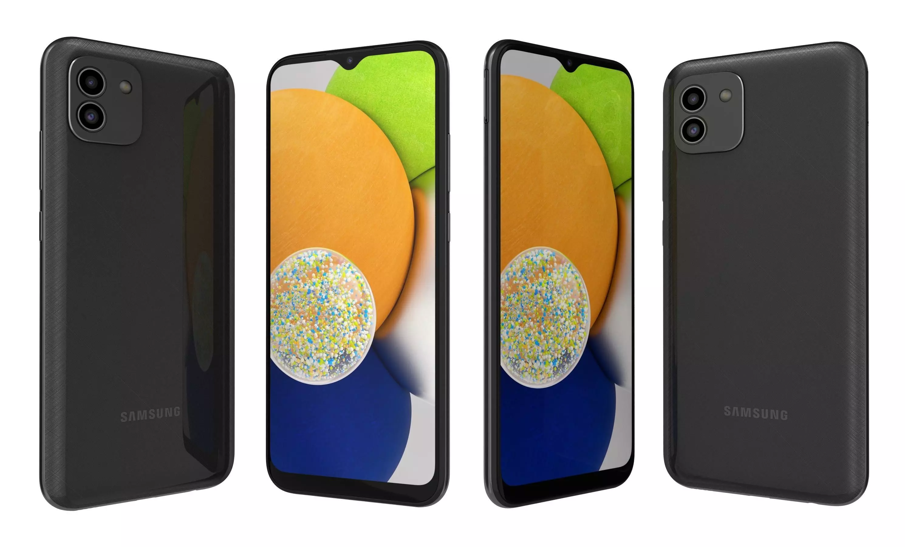 Samsung Galaxy A03 Black High Poly 3D model