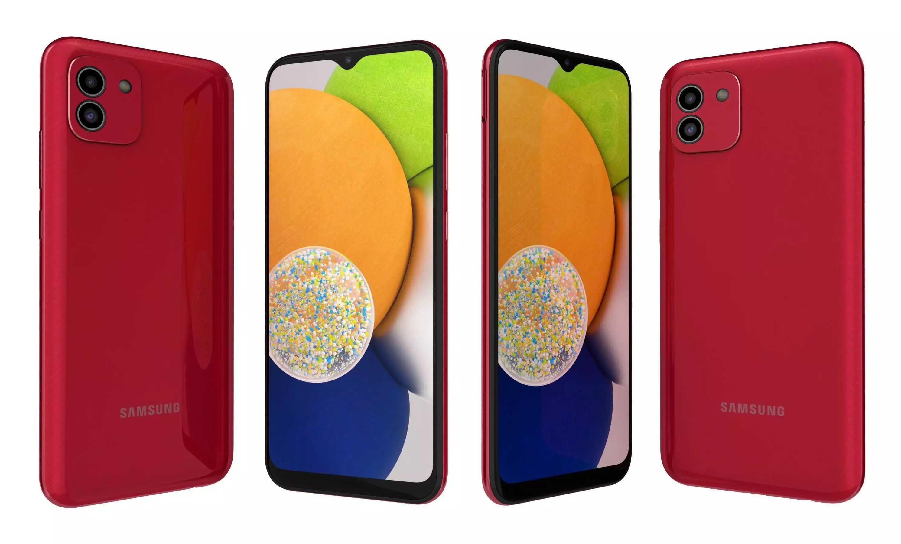 Samsung Galaxy A03 Red High Poly 3D model