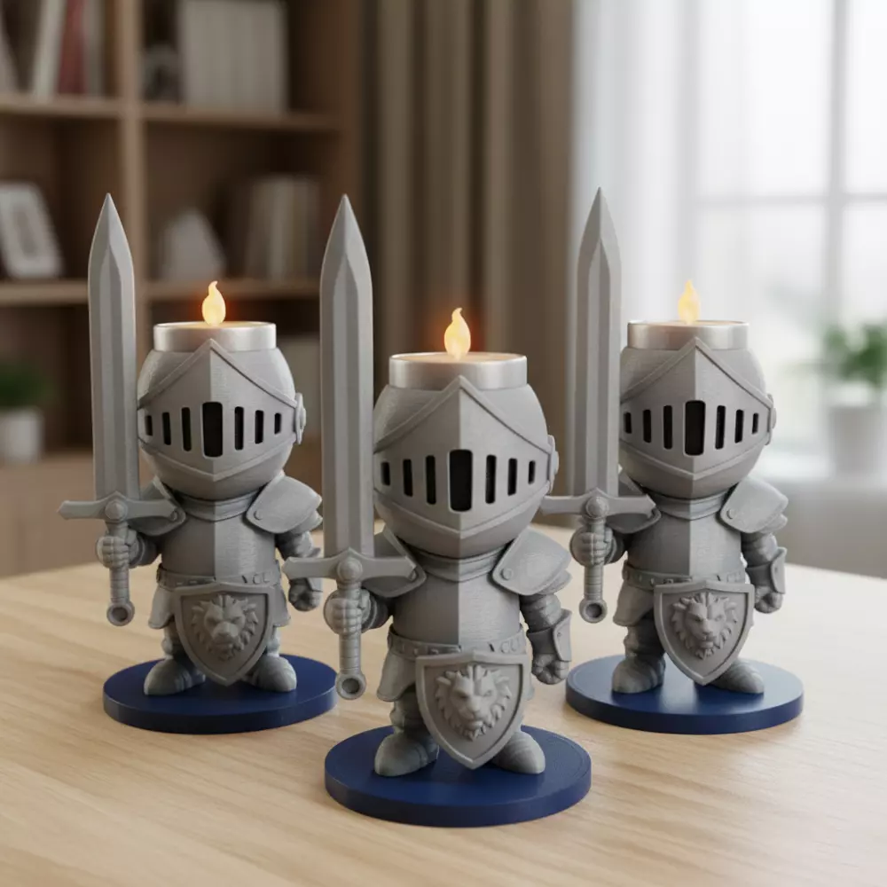 Medieval Knights Candle Holder 3D Print STL 3D print model