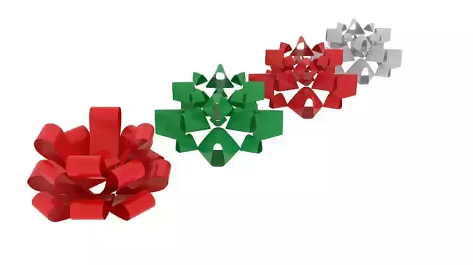 Christmas Gift Bows Set 3D model