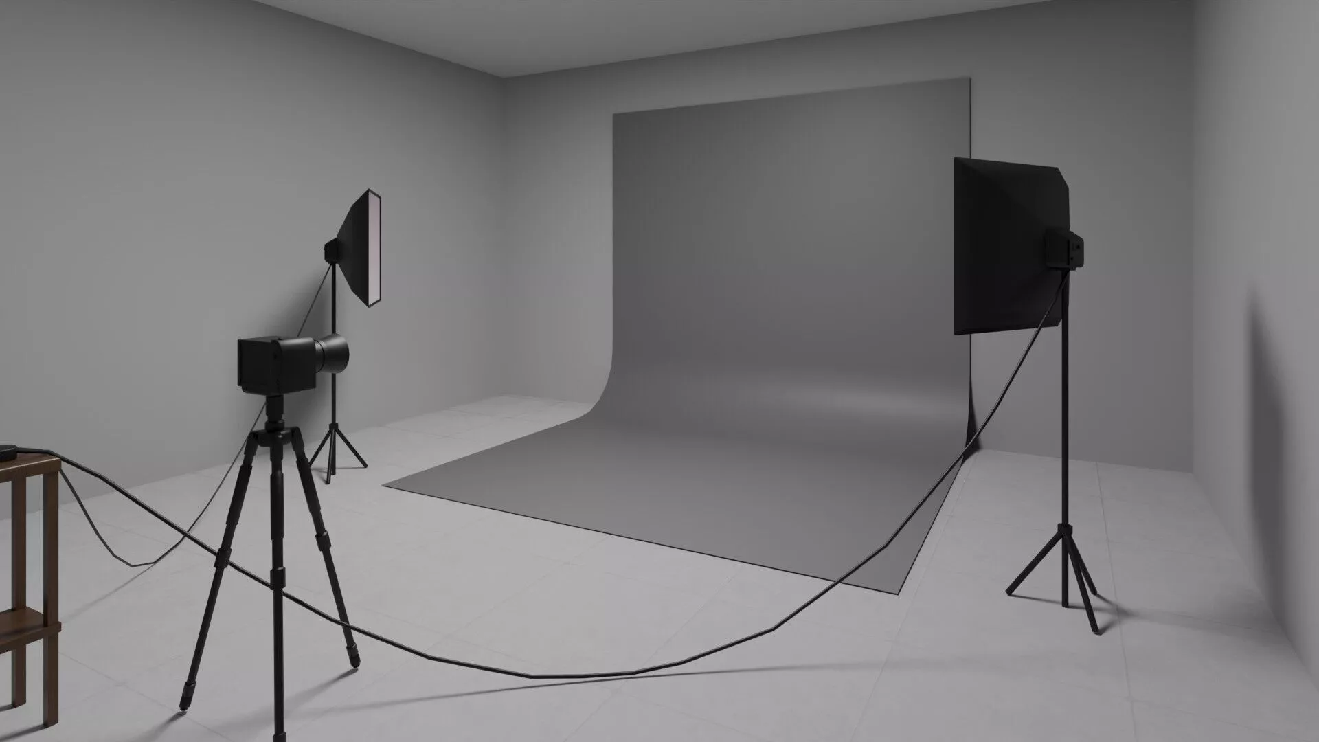 Low Poly game ready Photo studio Low-poly 3D model
