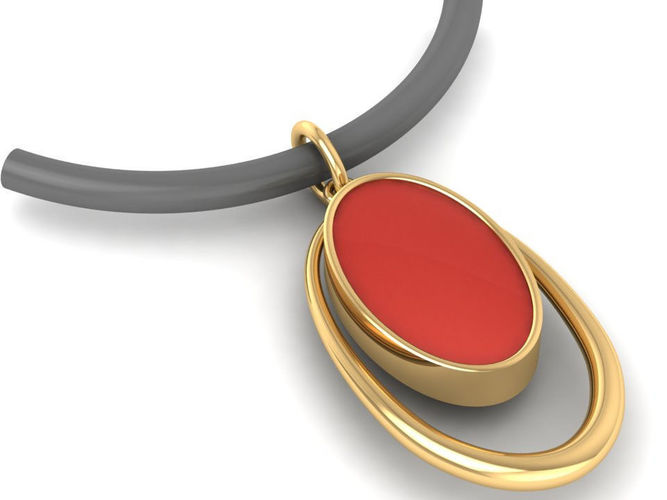 3D Golden Round Pendant 3D print model