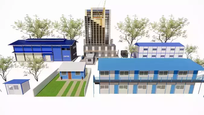 Portable Construction Site Building -A2 3D model