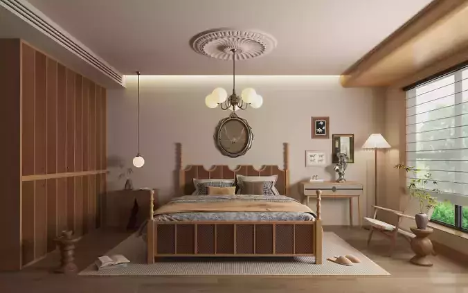 Retro bedroom 3D model