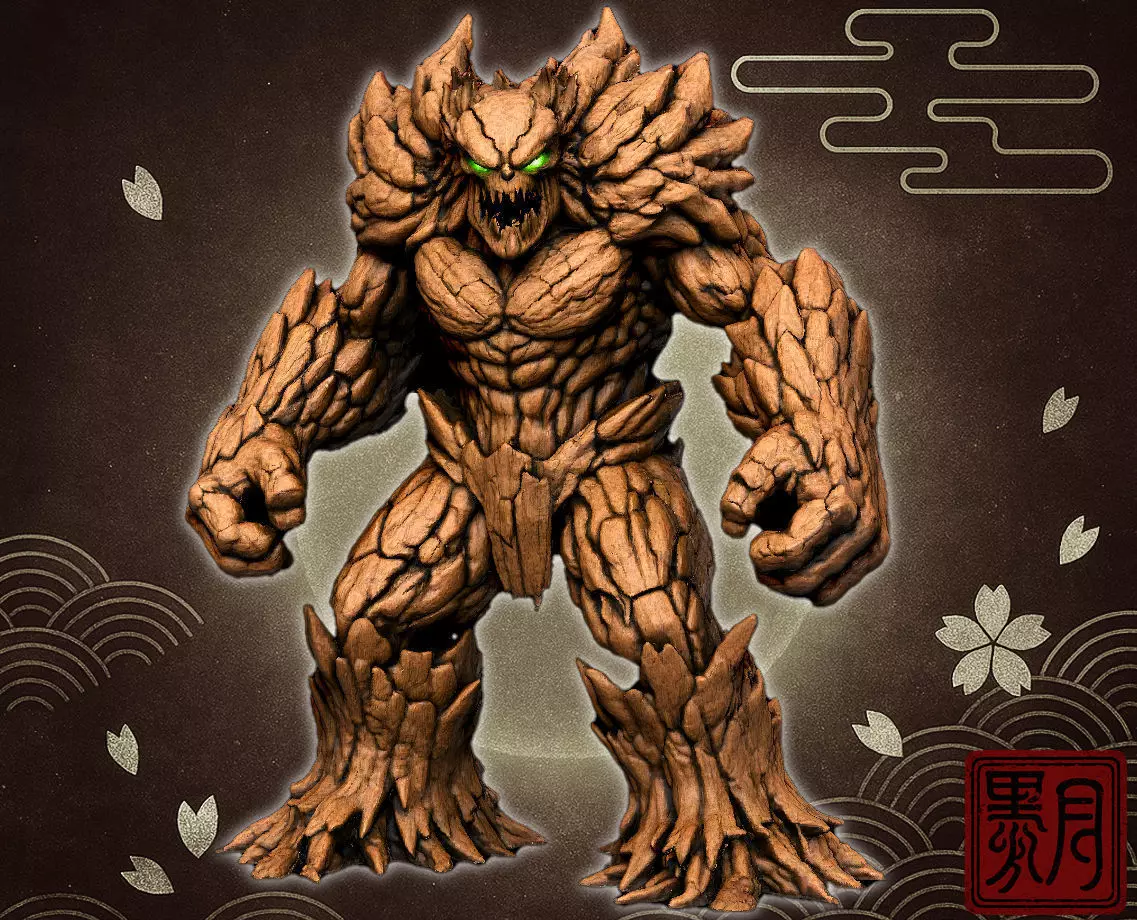 Stone Golem Earth Elemental Guardian Highpoly Game 3D print model