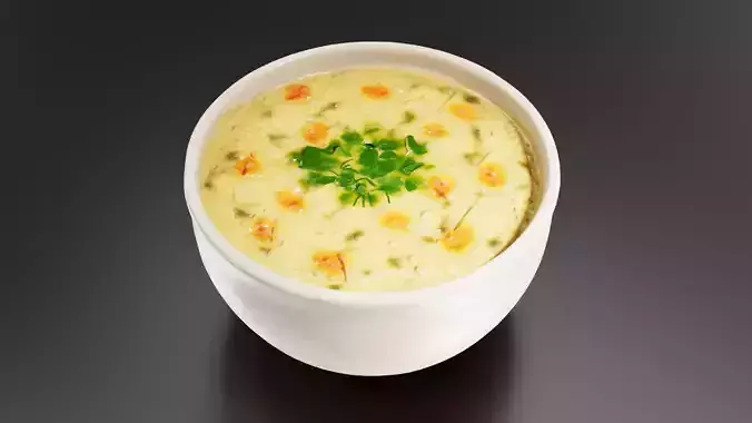 creamy carrot soup Low-poly 3D model 4