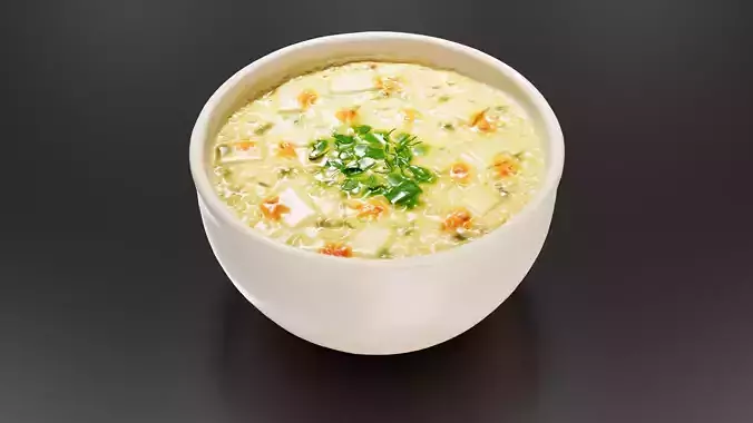 creamy carrot soup Low-poly 3D model 5