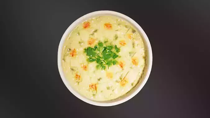 creamy carrot soup Low-poly 3D model 6