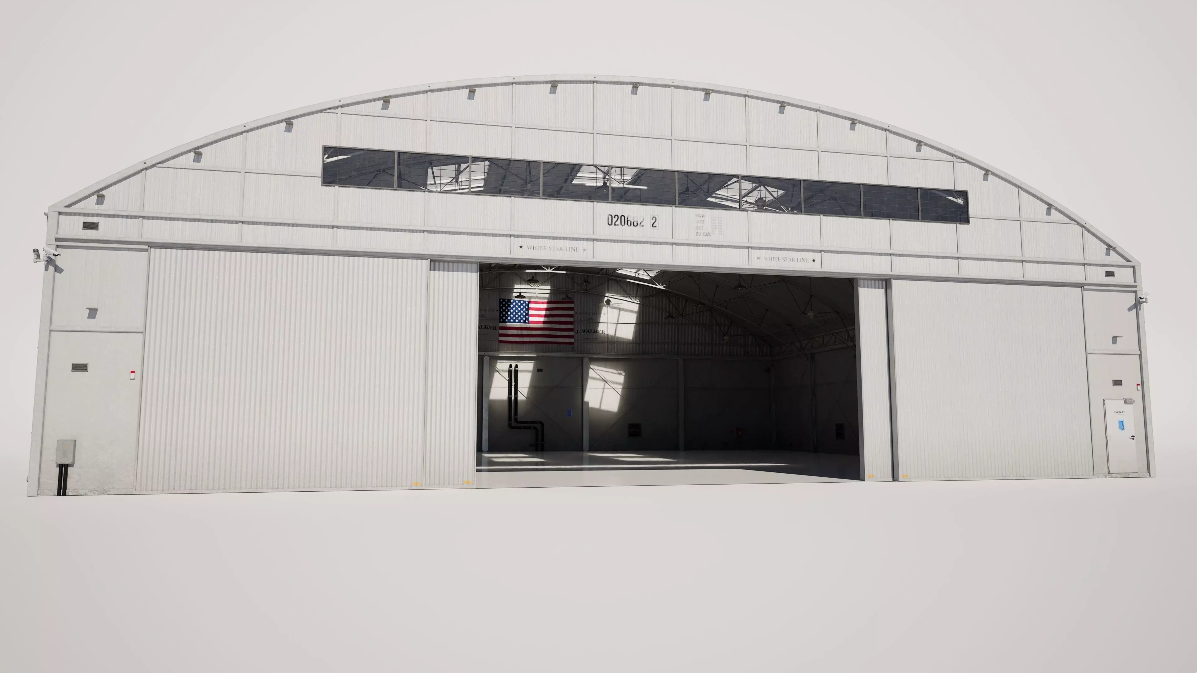 Aircraft Hangar Low-poly 3D model
