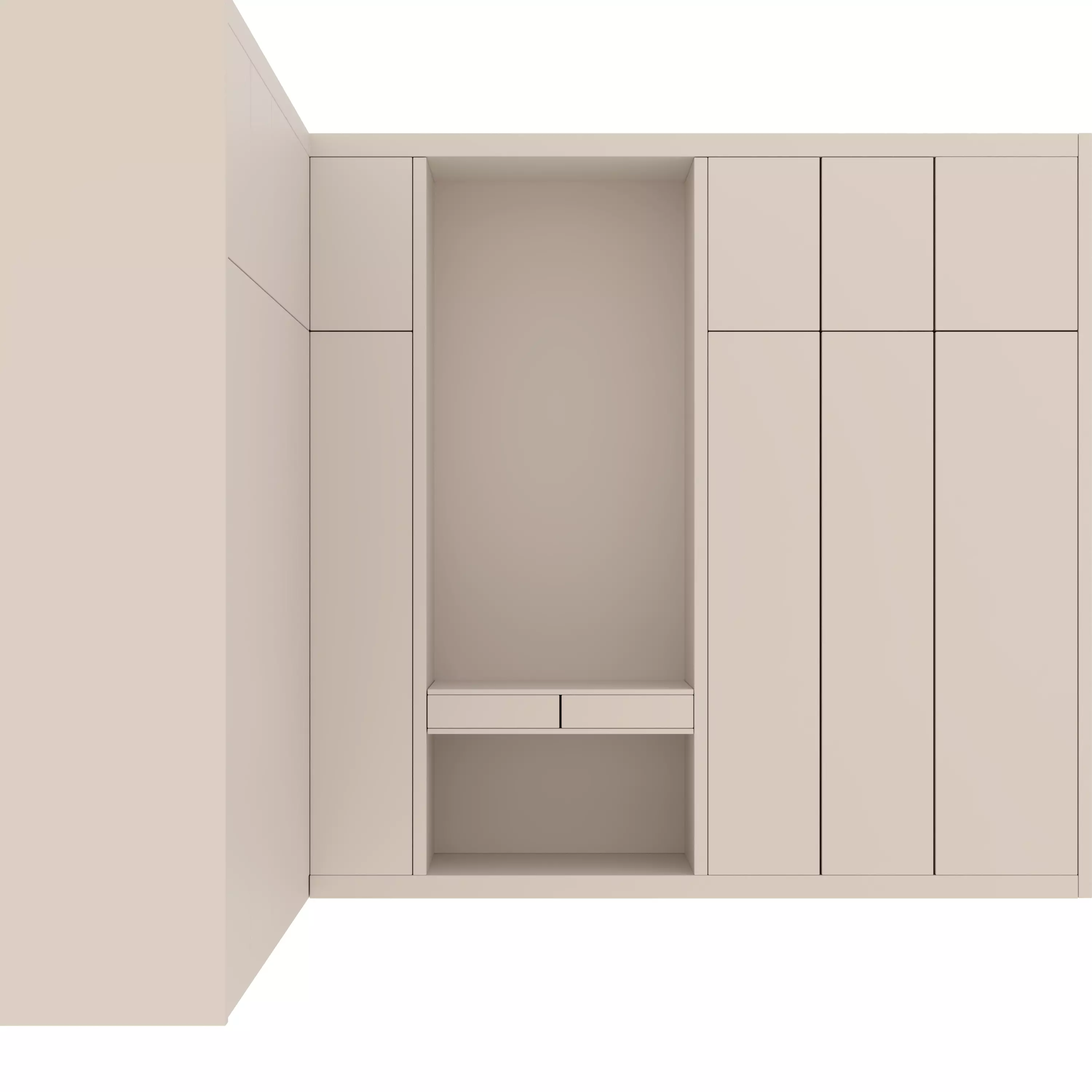 Modern Minimalist Wardrobe Interior Scene 3D model