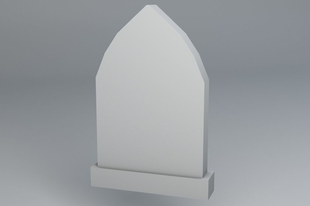 Gravestone 9 Low Poly stone headstone Low-poly 3D model_1