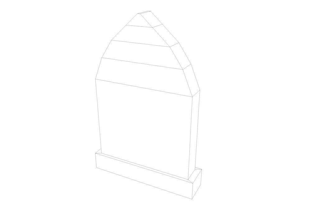 Gravestone 9 Low Poly stone headstone Low-poly 3D model_2