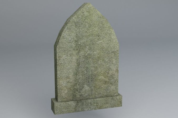Gravestone 9 Low Poly stone headstone Low-poly 3D model