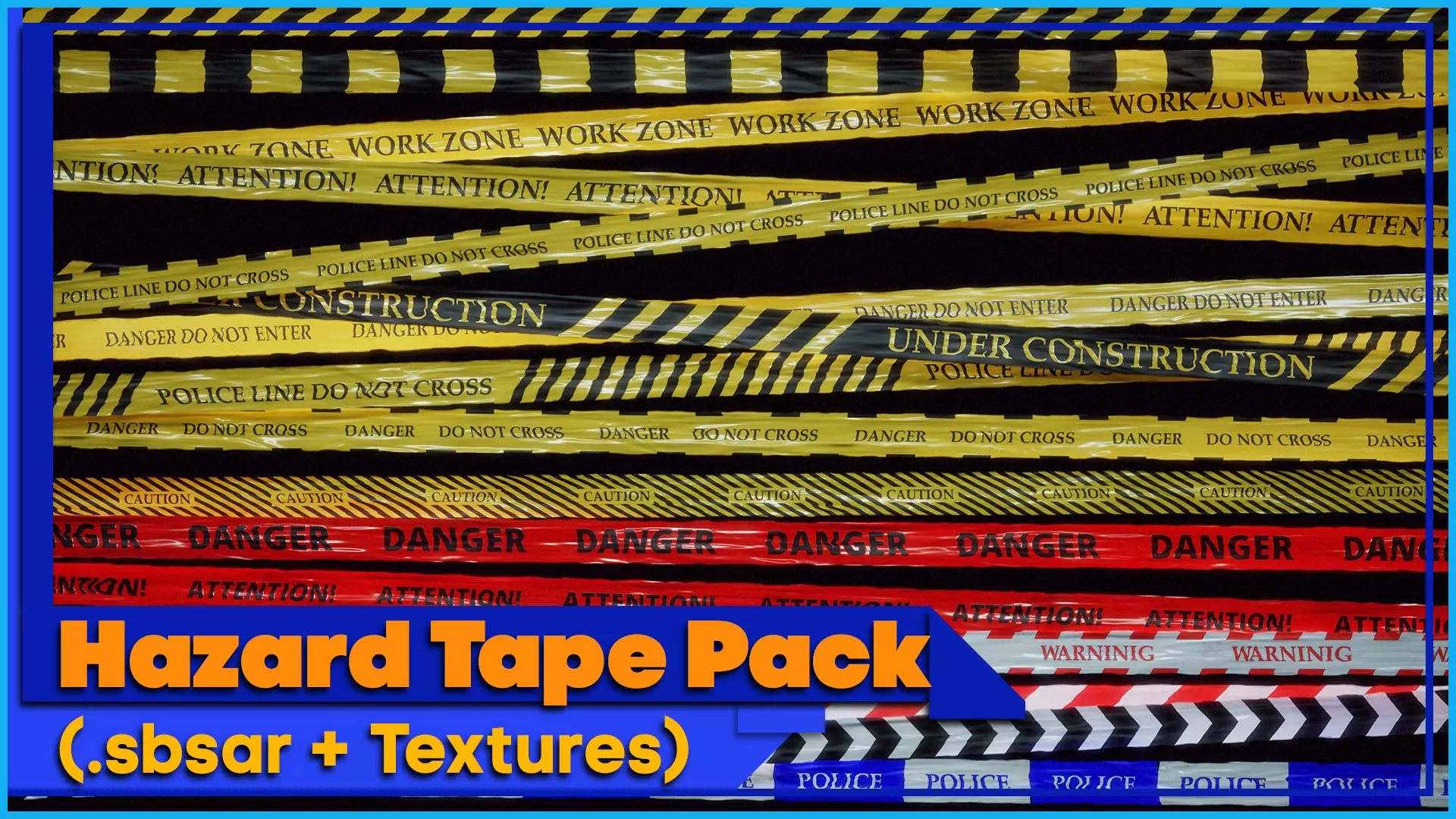 Procedural Hazard Tape - PBR Material Pack Texture