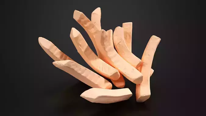 French fries 01 Low-poly 3D model 7