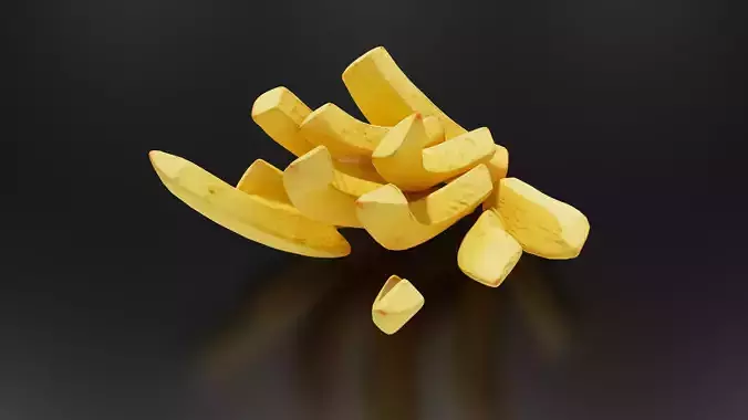 French fries 01 Low-poly 3D model 5