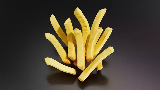 French fries 01 Low-poly 3D model 4