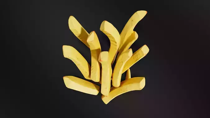 French fries 01 Low-poly 3D model 6