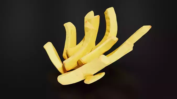 French fries 01 Low-poly 3D model 3