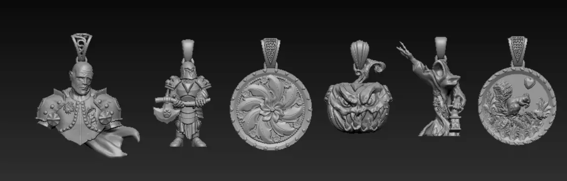Fantasy Warrior Emblem Mythical Pendant Collection 3D print model