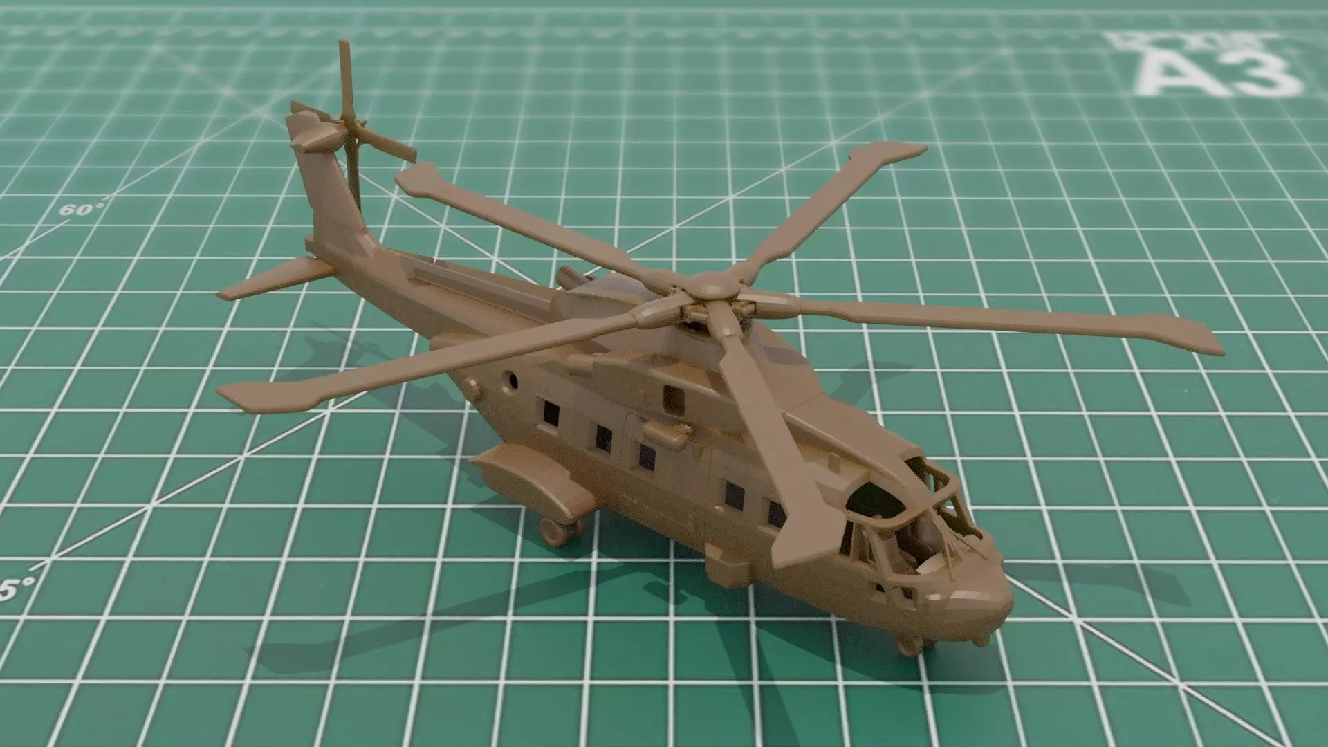 AW101 Merlin Military Helicopter 3D Print STL 3MF Model 3D print model