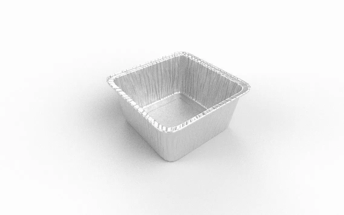 Aluminum Foil Tray M02 Low-poly 3D model