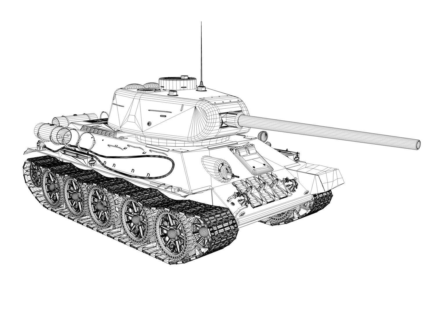 T-34 85 - Soviet medium tank 3D model_5