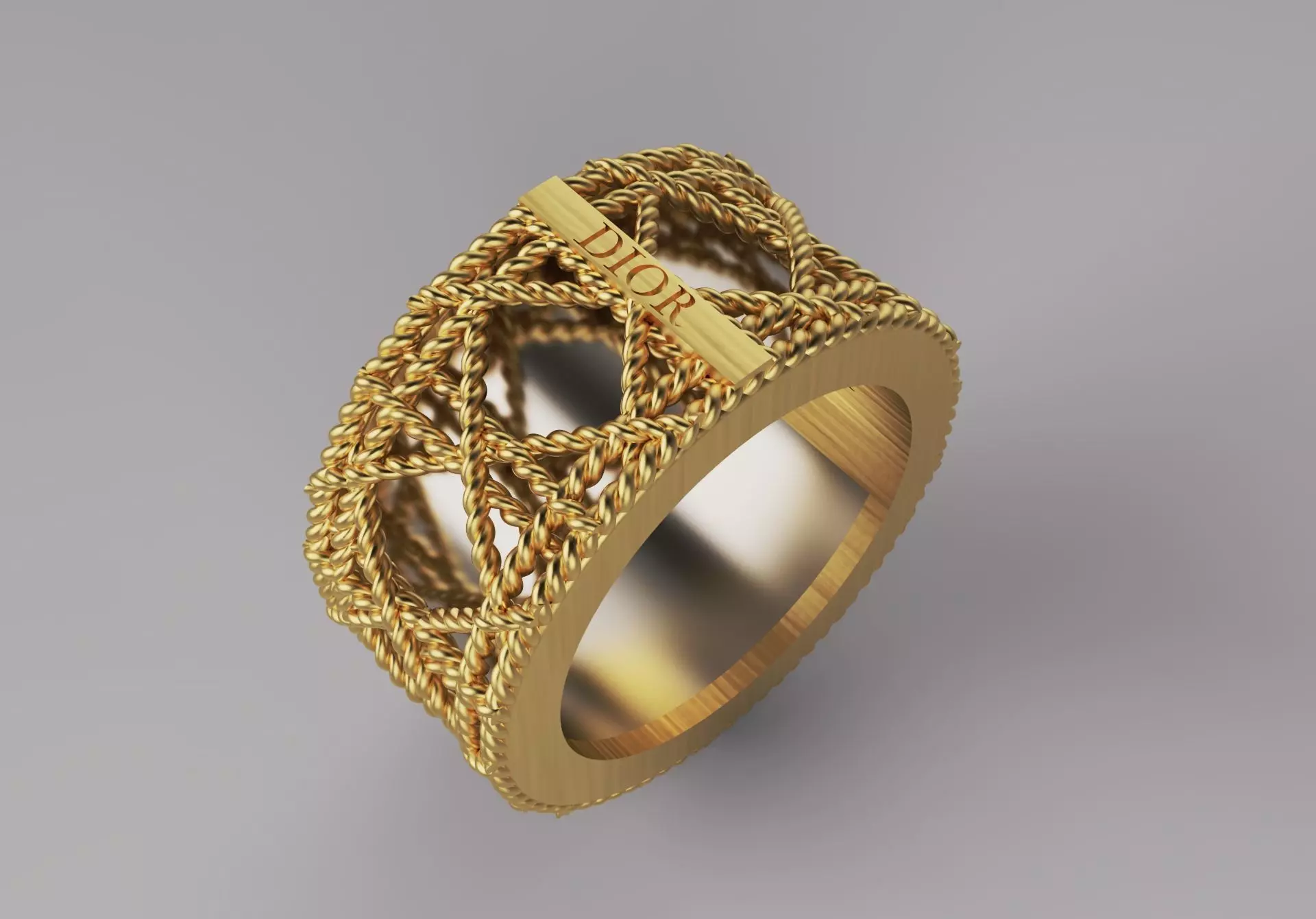 Christian Dior alike ring 3D print model