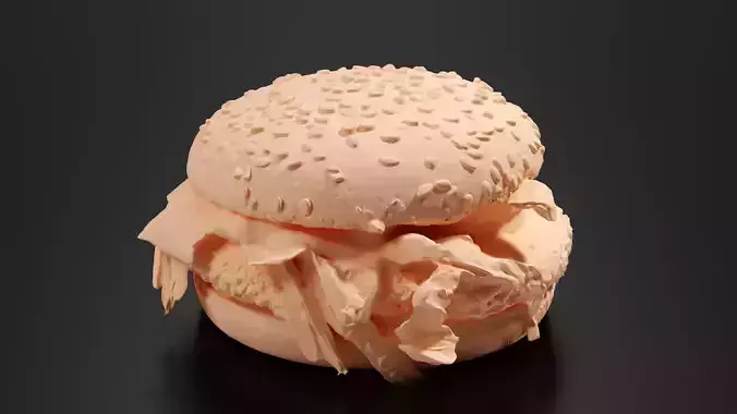 Hamburger 02 Low-poly 3D model 7
