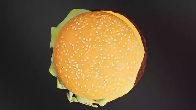 Hamburger 02 Low-poly 3D model 6