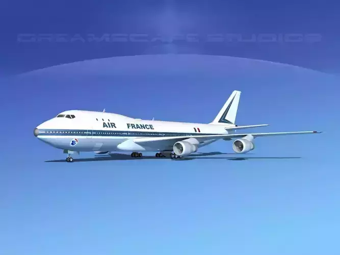 Boeing 747-100 Jumbo Jet Air France 1 3D model